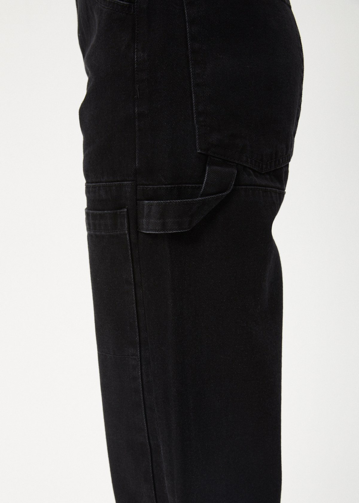AFENDS Womens Moss - Denim Workwear Jean - Washed Black