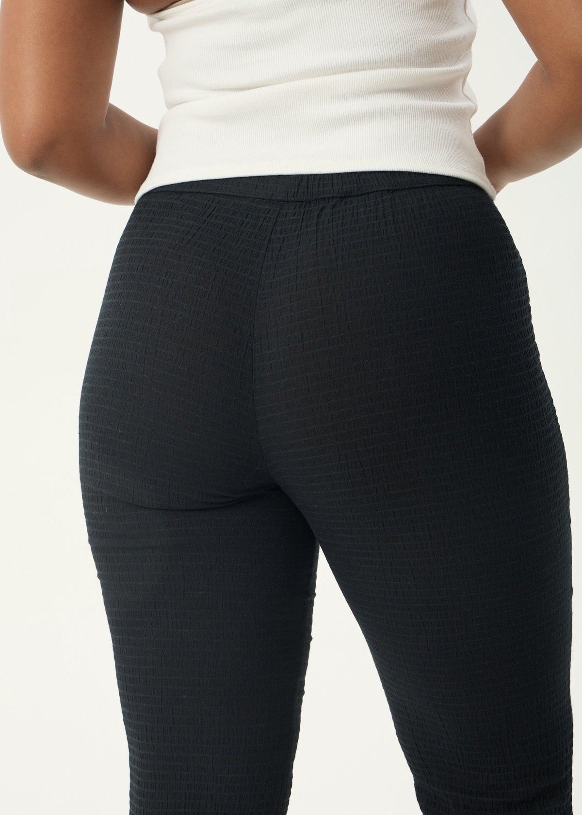 AFENDS Womens Focus - Seersucker Flare Pant - Black