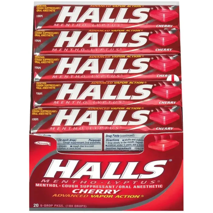 Wholesale Halls Strawberry Sticks refreshing and soothing lozenges for a delightful taste.