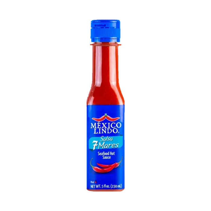 Mexico Lindo Salsa 7 Mares 5 oz available at Mexmax INC, perfect for wholesale buyers seeking bold flavors.