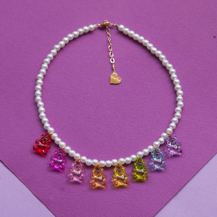 Pearl Gummy Bear Choker (STERLING SILVER HARDWARE)