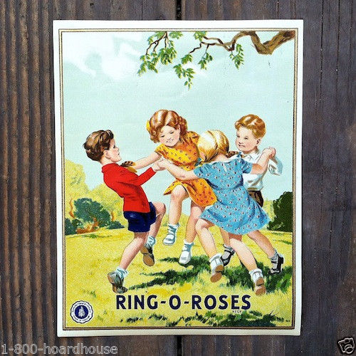RING-O-ROSES Textile Clothing Label 1930s
