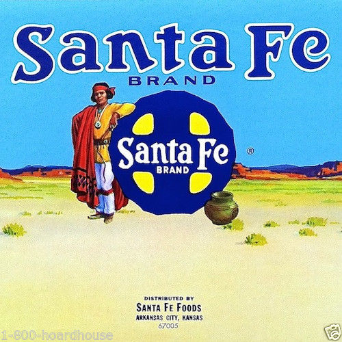 SANTA FE RAILROAD Can Label 1960s