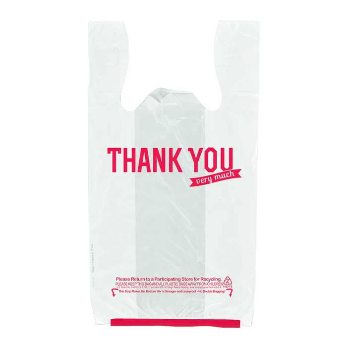 Wholesale Thank You T-Shirt Bag White (hp811) - Convenient Shopping Essential