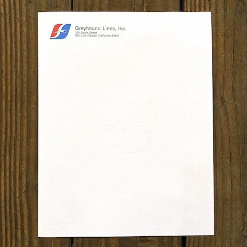 GREYHOUND BUS Letterhead Stationary 1970s