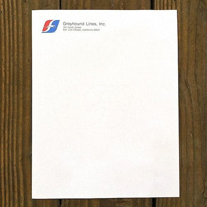 GREYHOUND BUS Letterhead Stationary 1970s