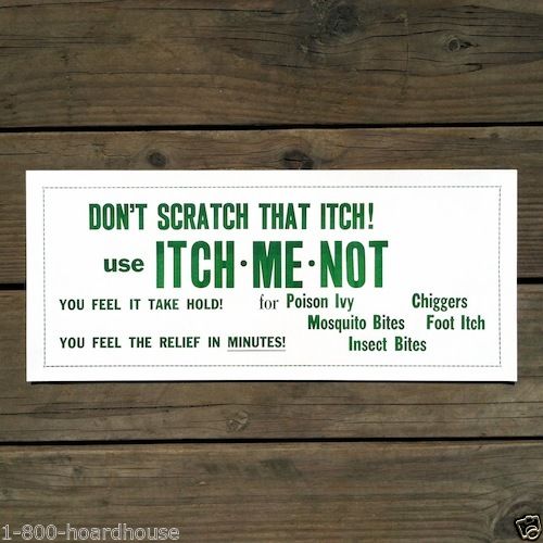 ITCH ME NOT Store Display Poster 1930s