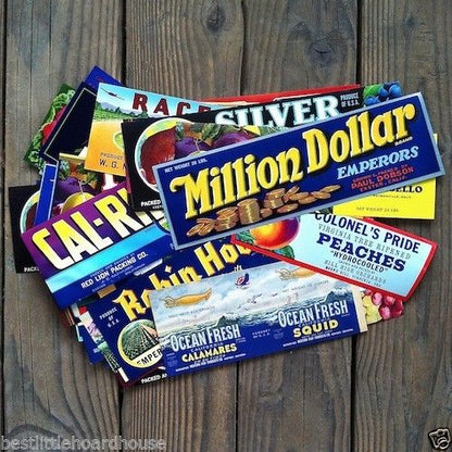 MILLION DOLLAR Citrus Crate Label Collection 1920s-60s
