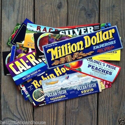 MILLION DOLLAR Citrus Crate Label Collection 1920s-60s