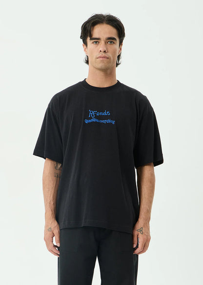 AFENDS Mens Mind Melt - Boxy Tee - Black
