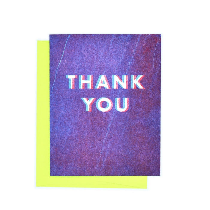 "3D" Thank You Risograph Greetings Card