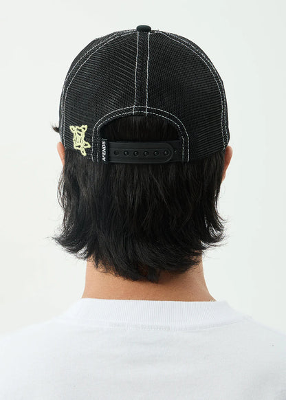 AFENDS Mens Pent-A-Gone - Six Panel Mesh Cap - Stone Black