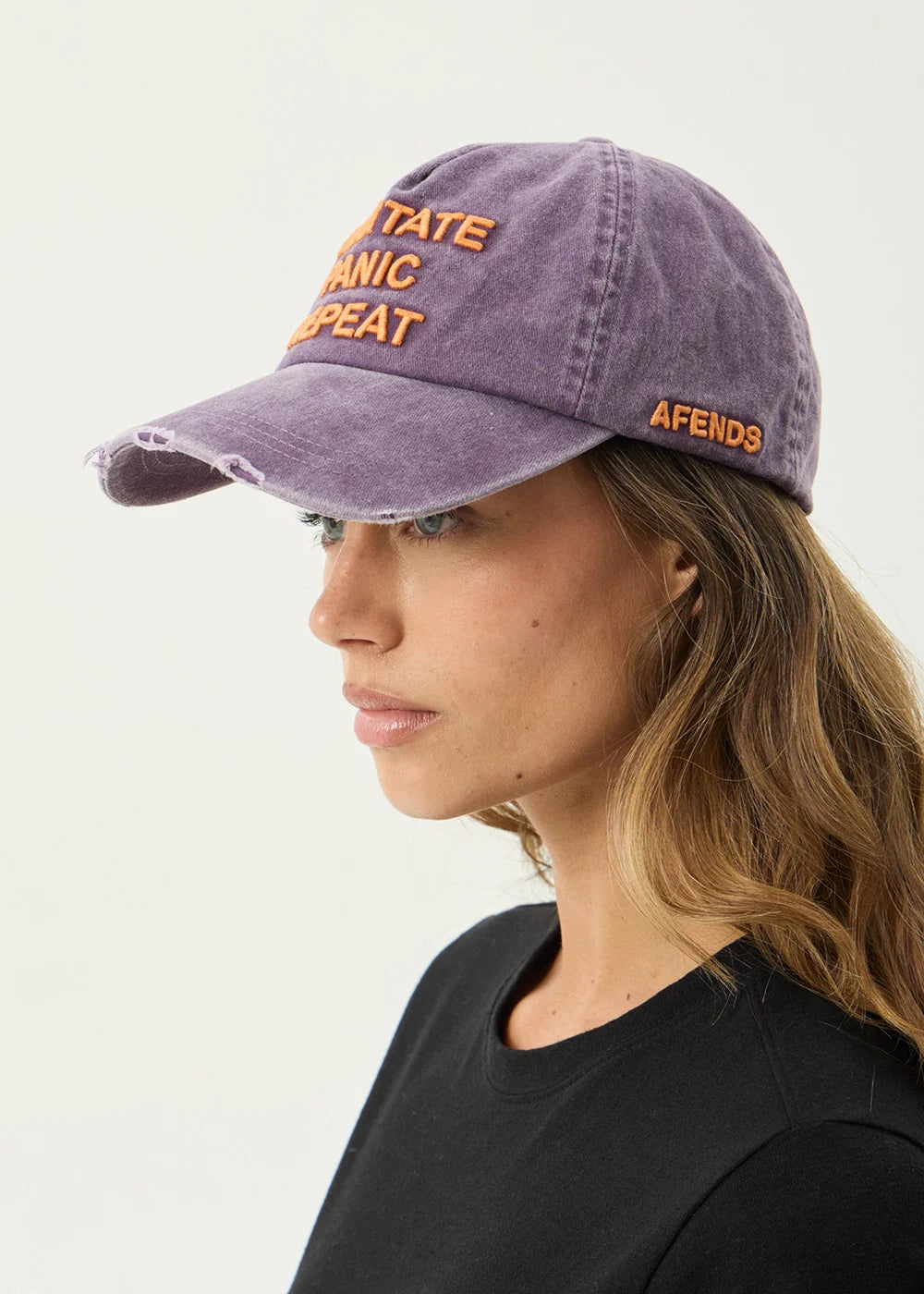 AFENDS Womens Loop State - 5 Panel Cap - Aubergine