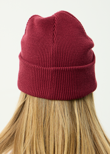 AFENDS Mens Hometown - Beanie - Burgundy