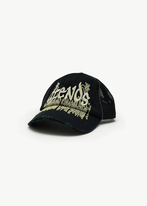 AFENDS Mens Pent-A-Gone - Six Panel Mesh Cap - Stone Black