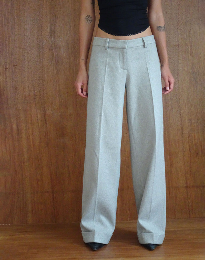 Abdel Faux Wool Tailored Trouser in Grey