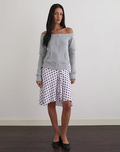 Airazo Bardot Sweater in Grey Marl