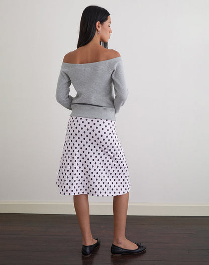 Airazo Bardot Sweater in Grey Marl