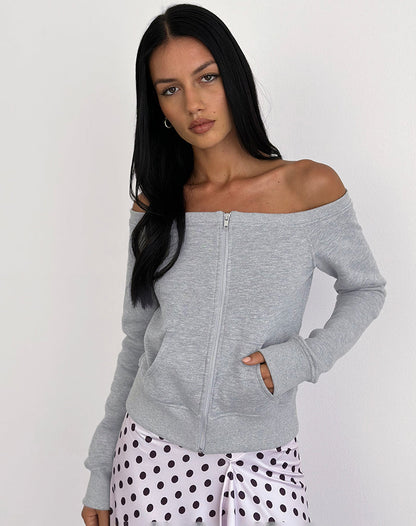 Airazo Bardot Sweater in Grey Marl