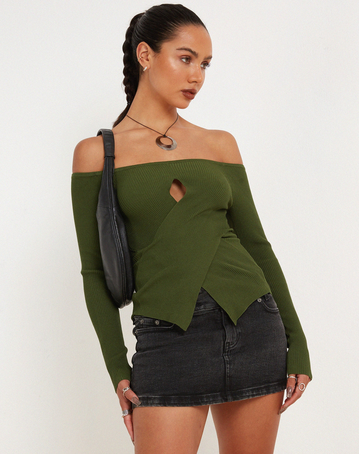 Amandari Bardot Top in Khaki