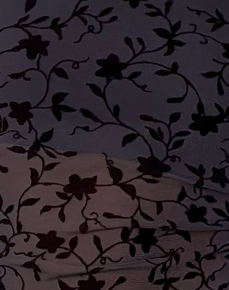 Arabella Halterneck Top in Pretty Petal Flock Navy