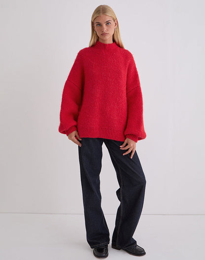 Amato Oversized Jumper in Red