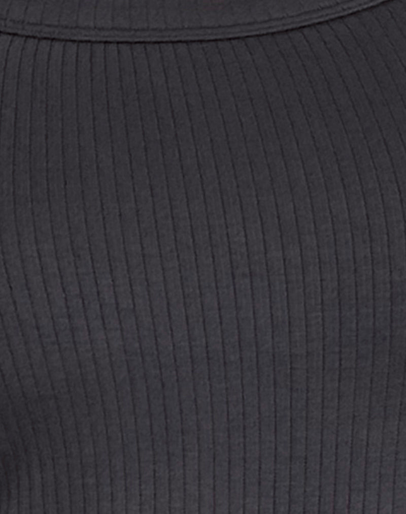 Binlo Extra Long Sleeve Top in Black Forest