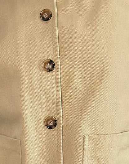 Calva Boxy Jacket in Tan