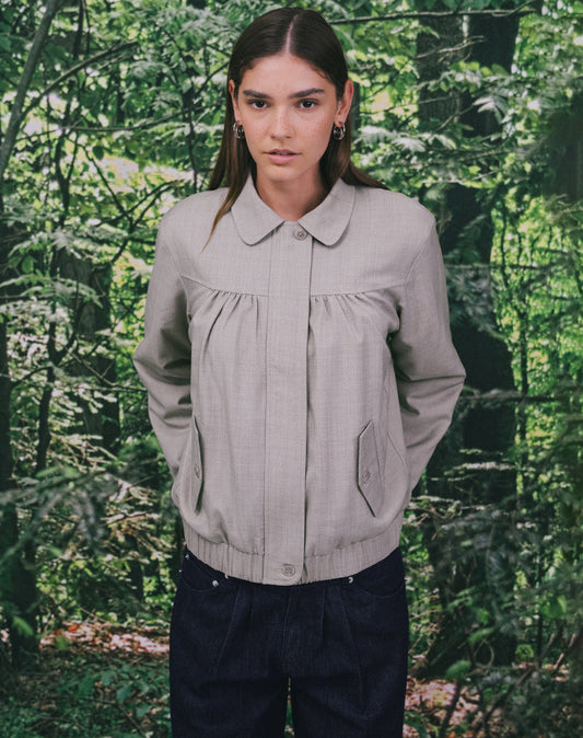 Cindari Collared Jacket in Grey