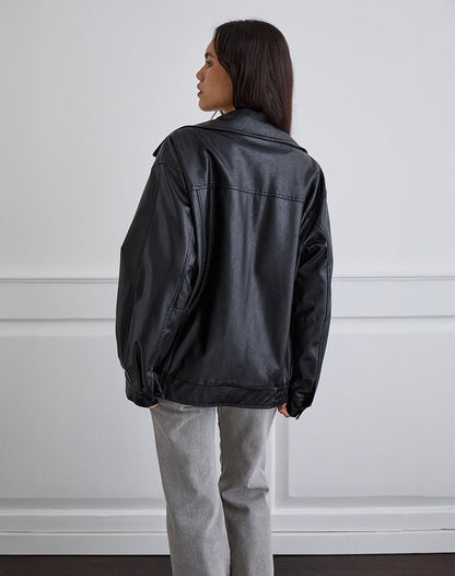 Cavita Jacket in PU Black