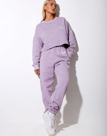 Basta Jogger in Violet 'Angel' Embro White