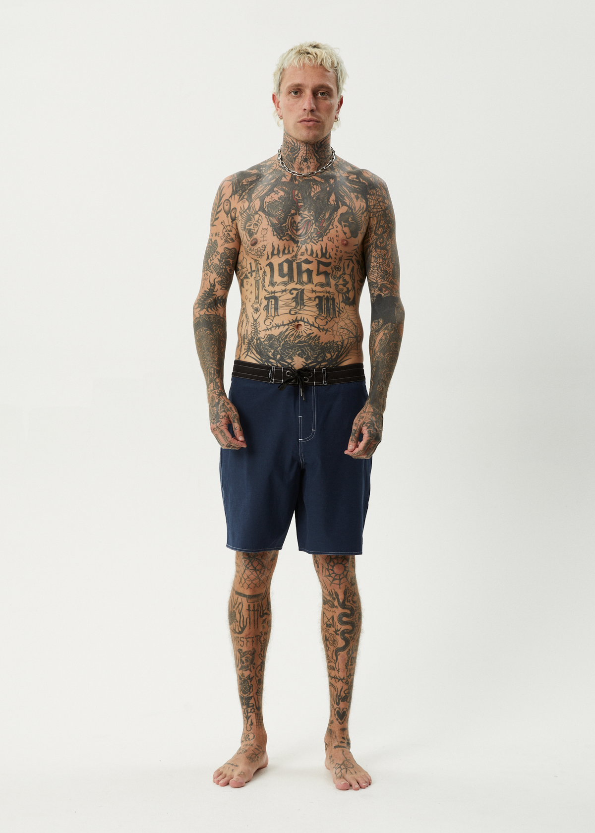 AFENDS Mens Surf Related - Fixed Waist Boardshort 20" - Navy