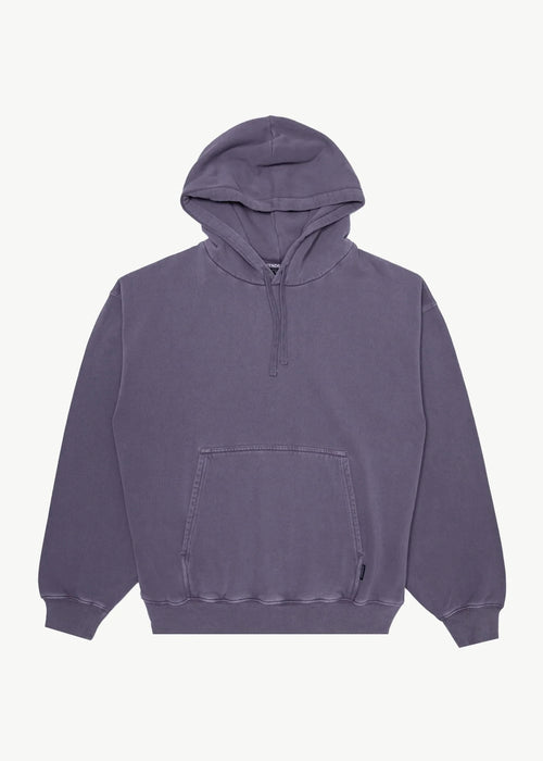 AFENDS Mens Genesis - Boxy Pull On Hood - Vintage Aubergine