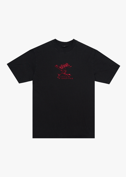 AFENDS Mens Flyin - Retro Tee - Stone Black