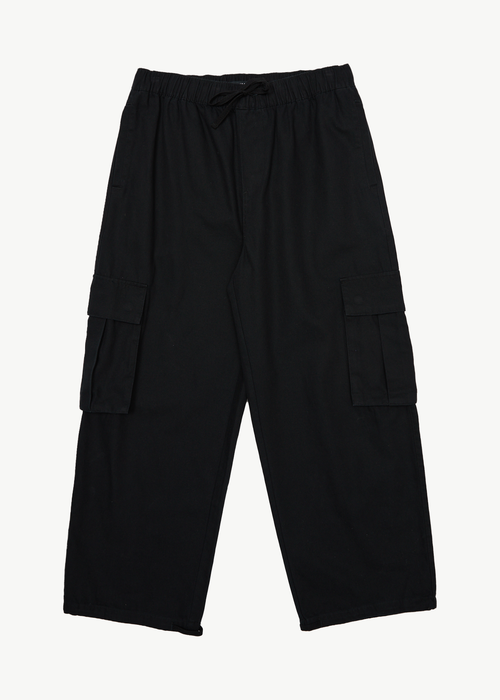 AFENDS Mens Atlas Canvas - Cargo Pant - Black