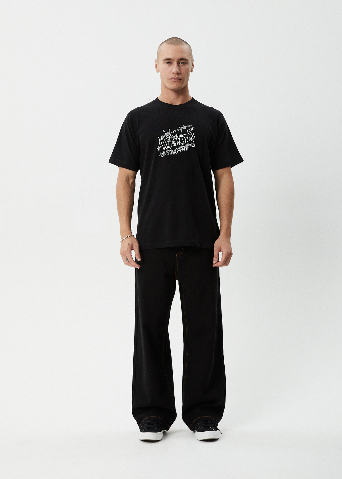 AFENDS Mens Moments - Boxy Tee - Black