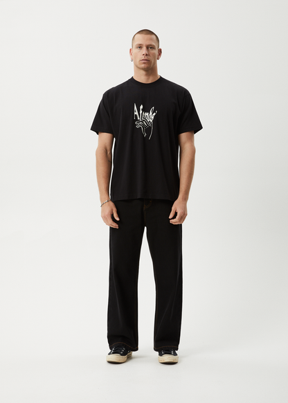 AFENDS Mens Magic Happens - Heavyweight Boxy Tee - Black