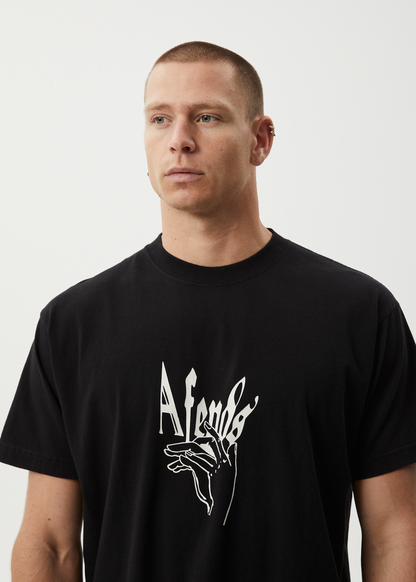 AFENDS Mens Magic Happens - Heavyweight Boxy Tee - Black