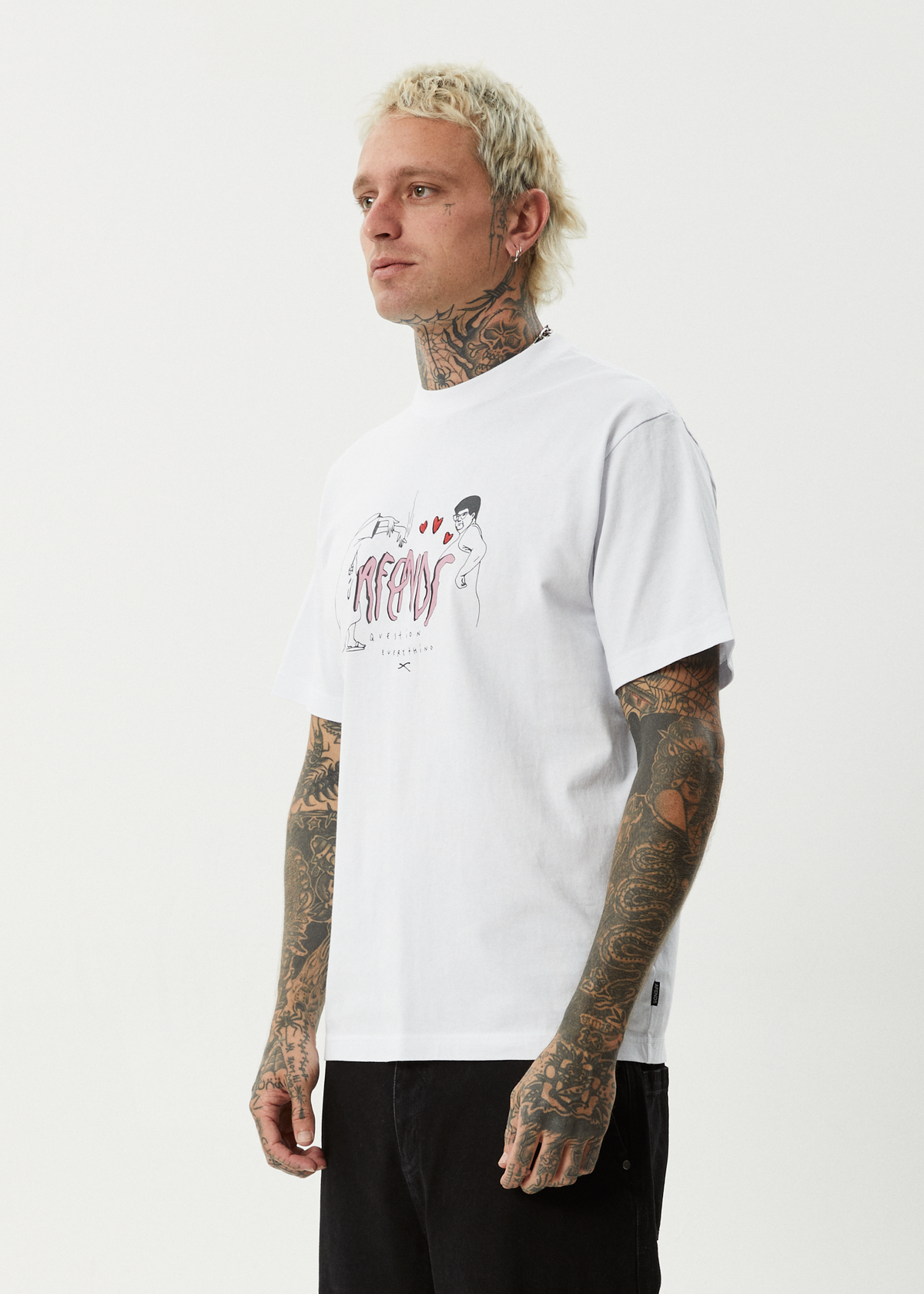 AFENDS Mens Torched - Retro Tee - White