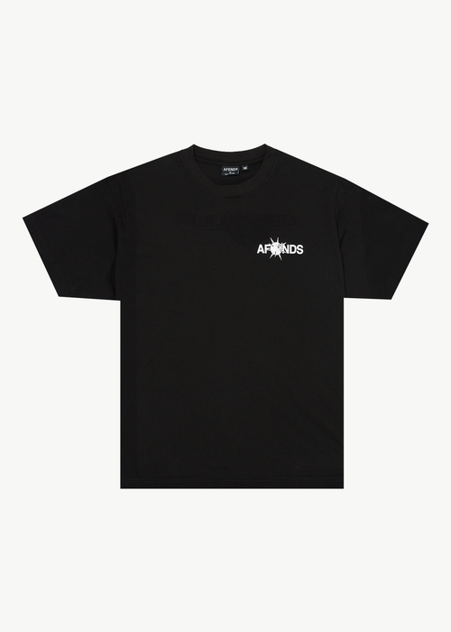 AFENDS Mens Spiked - Heavyweight Boxy Tee - Black