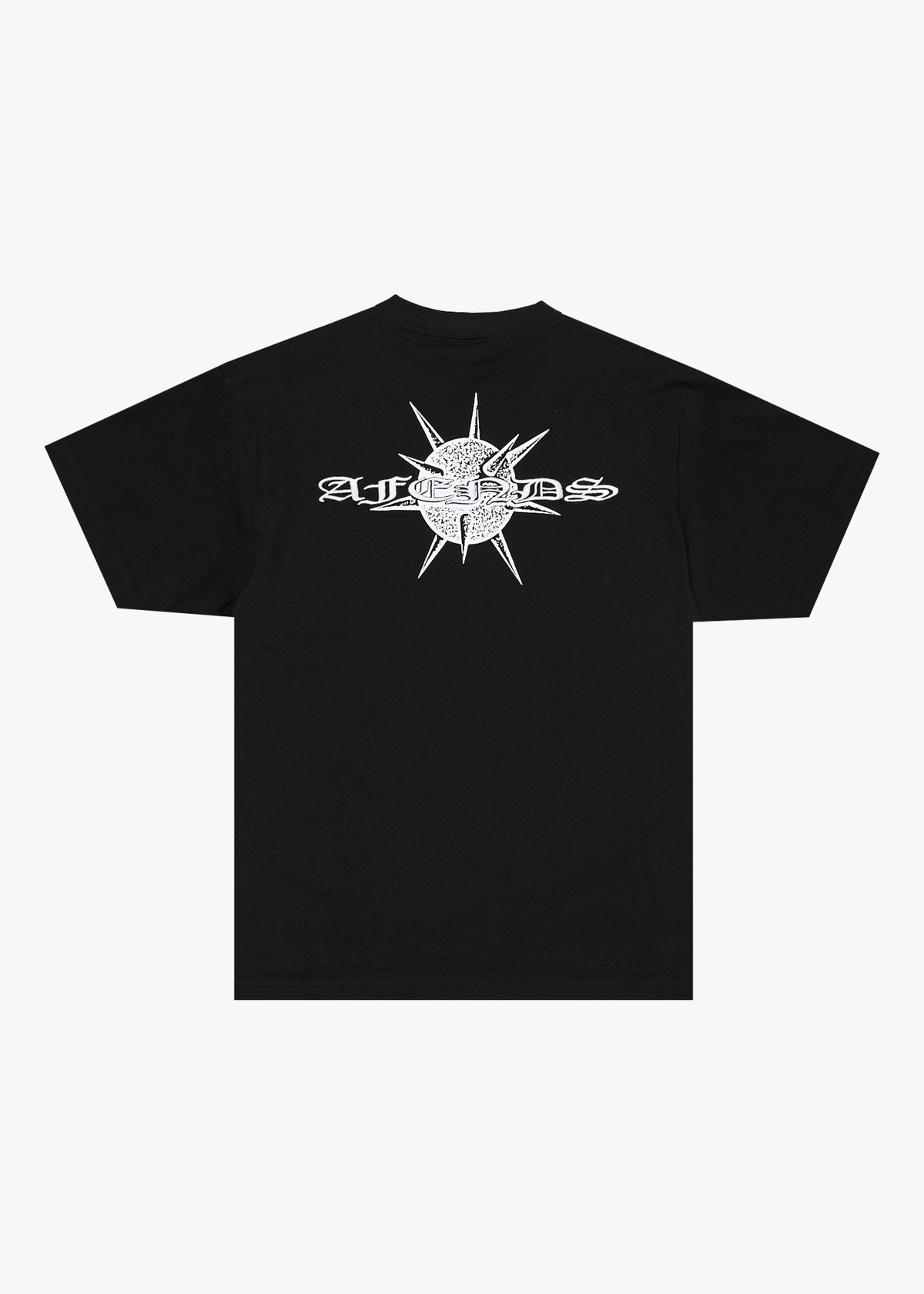 AFENDS Mens Spiked - Heavyweight Boxy Tee - Black