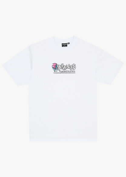 AFENDS Mens Huffenpuff - Retro Tee - White