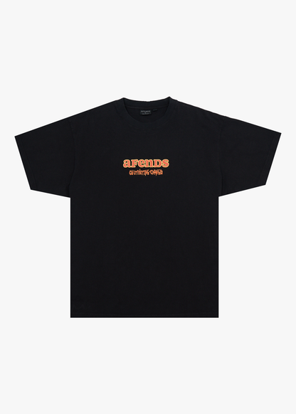 AFENDS Mens Simple Times - Boxy Tee - Stone Black