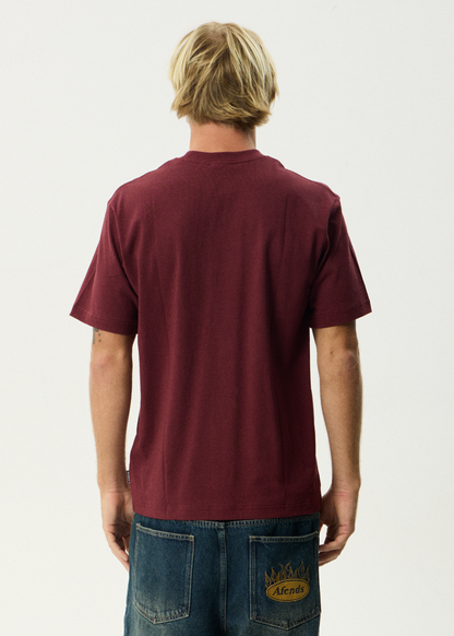 AFENDS Mens Smiles - Retro Tee - Port