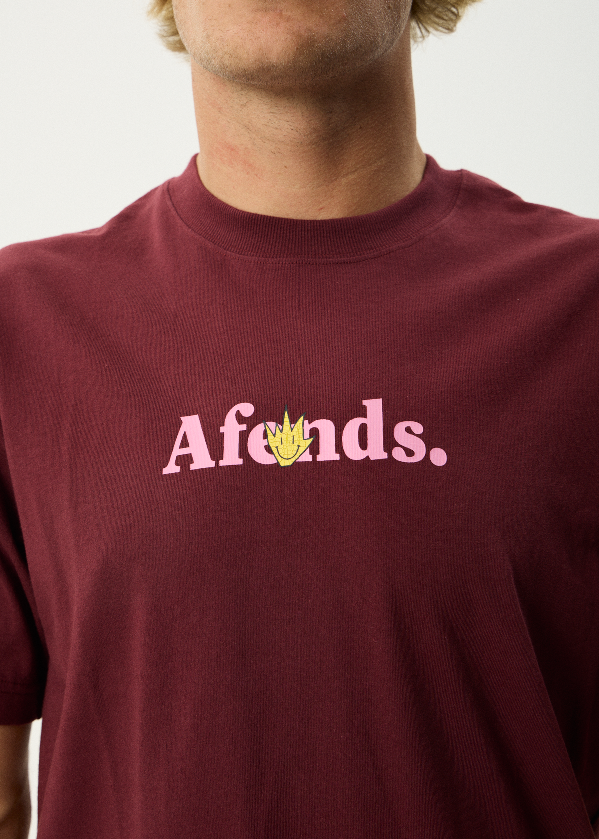 AFENDS Mens Smiles - Retro Tee - Port