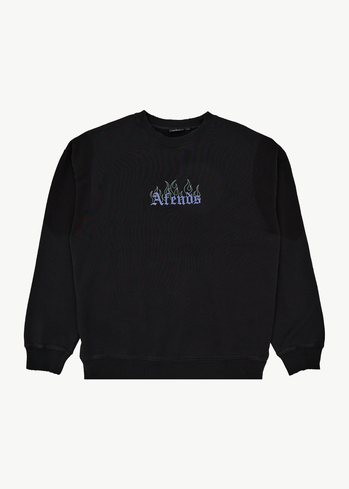 AFENDS Mens Temporal - Heavyweight Crew Neck - Stone Black