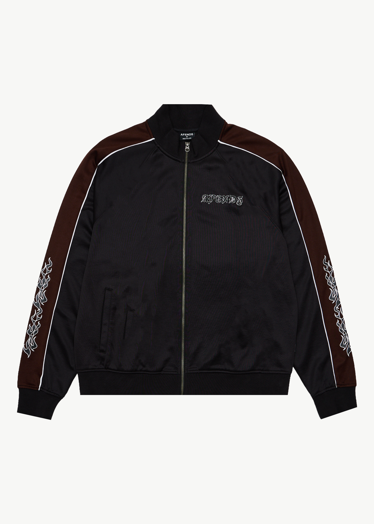 AFENDS Mens Machine -  Zip Through Track Jacket - Black
