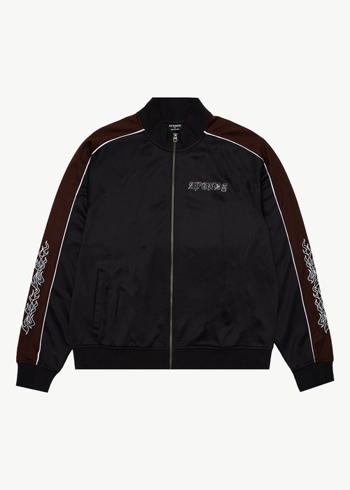 AFENDS Mens Machine -  Zip Through Track Jacket - Black