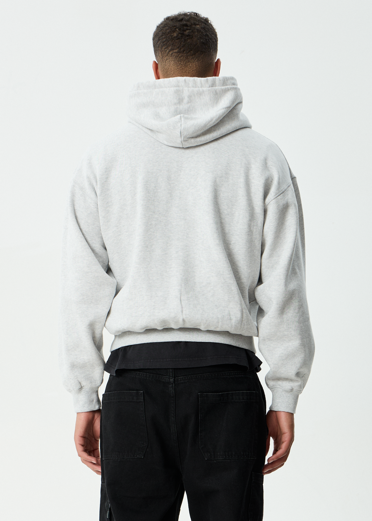 AFENDS Mens Supply - Pull On Hood - Grey Marle