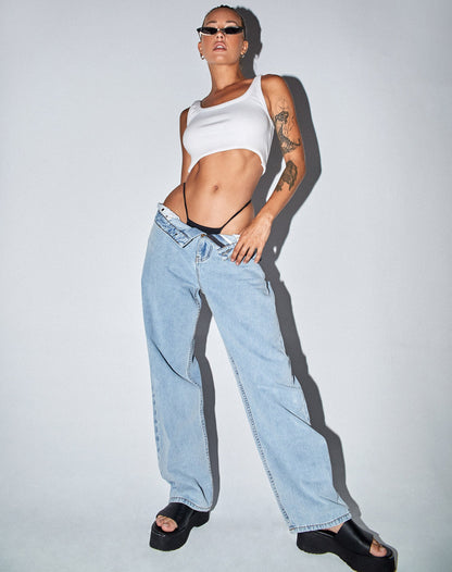 Bum Rips Parallel Jean in Tonal Light Wash